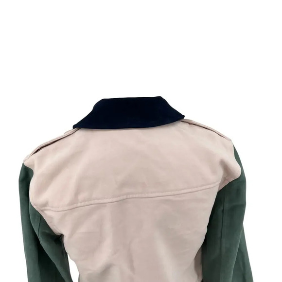 BLDWN Beck Jacket in Gloss Pink Colorblock Green Navy Blue Cropped Size Small - Picture 10 of 14